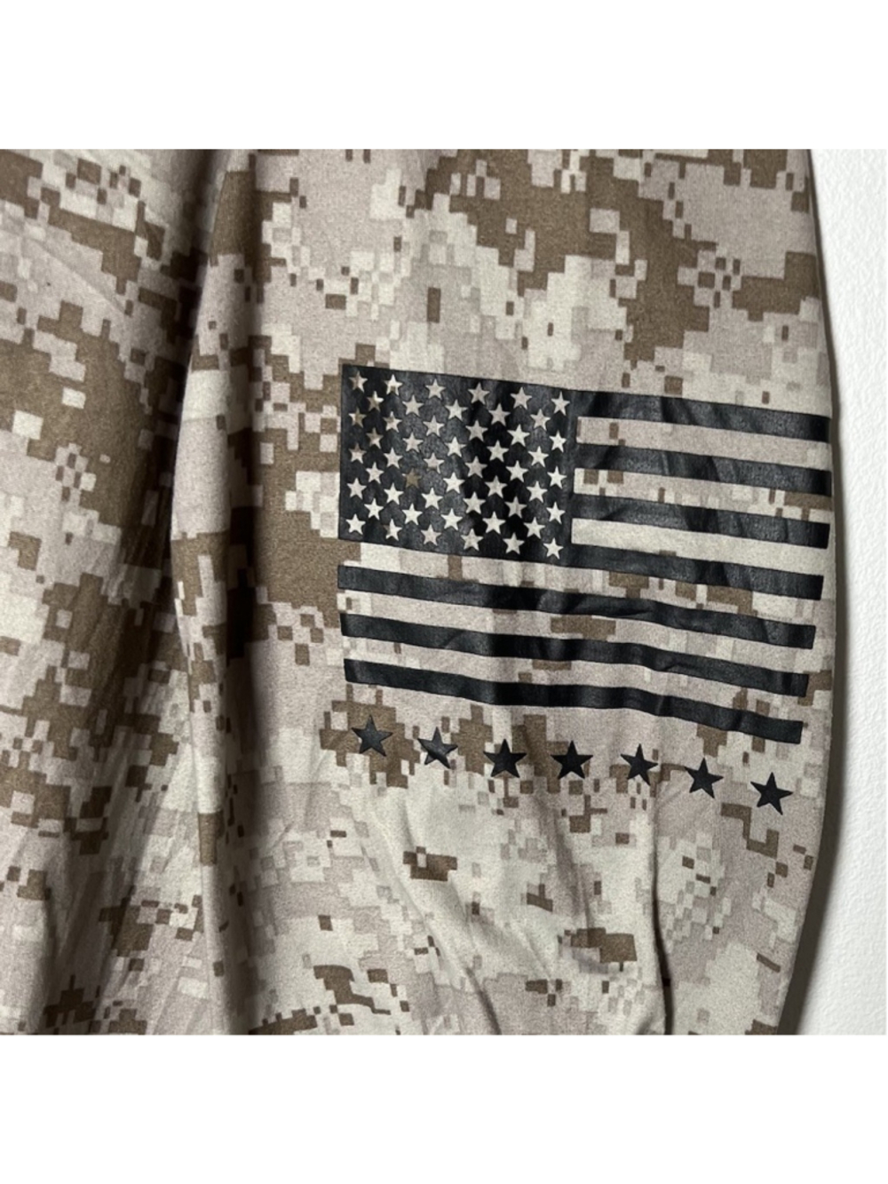 US Army Hoodie Hooah Men’s Large Desert Digital Camo Hooded Shirt Lightweight - Picture 3 of 5